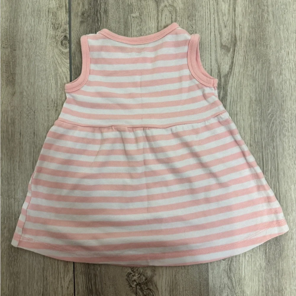 Pink  and White Striped Kids Dress